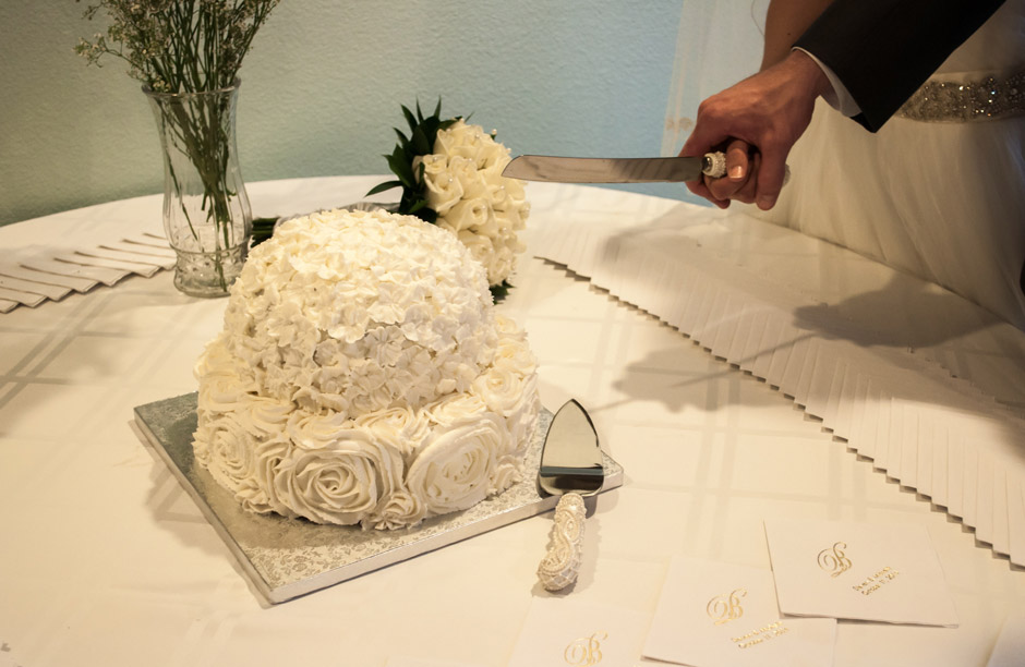 cutting the cake